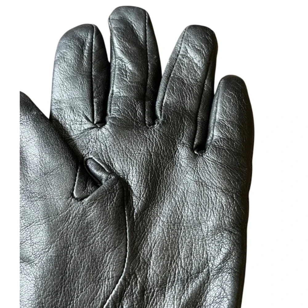 THINSULATE 40 GRAMS Black Leather Gloves SOFT FLEECE LINED Ladies Size S